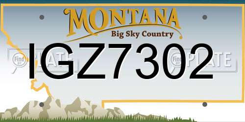 IGZ7302 Montana License Plate