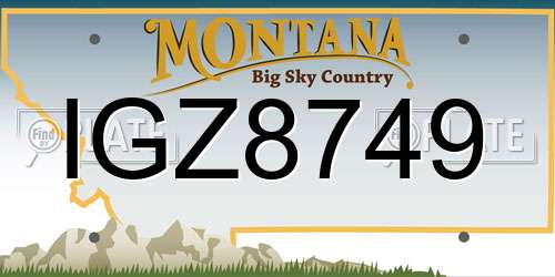 IGZ8749 Montana License Plate
