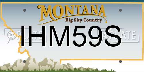 IHM59S Montana License Plate