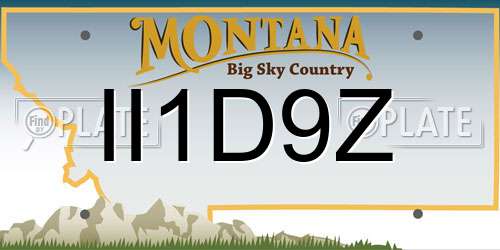 II1D9Z Montana License Plate