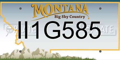 II1G585 Montana License Plate