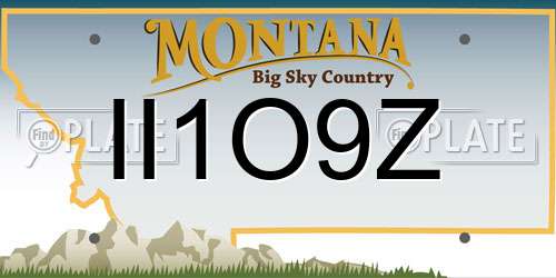 II1O9Z Montana License Plate