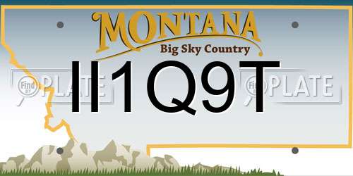 II1Q9T Montana License Plate