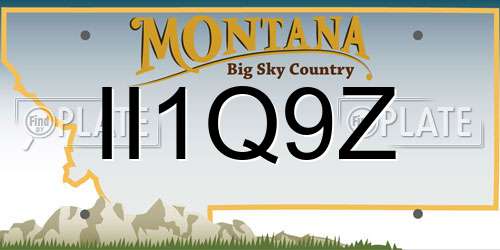 II1Q9Z Montana License Plate