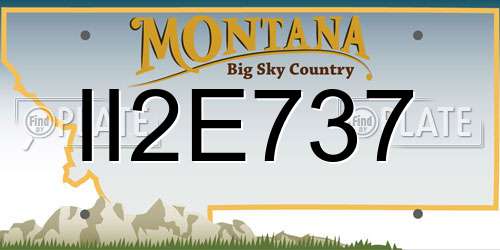 II2E737 Montana License Plate