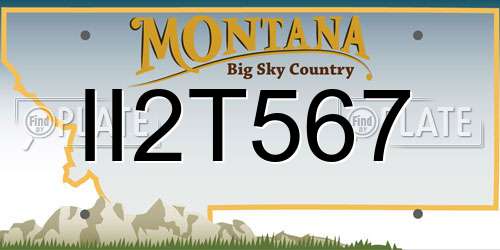 II2T567 Montana License Plate