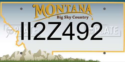 II2Z492 Montana License Plate