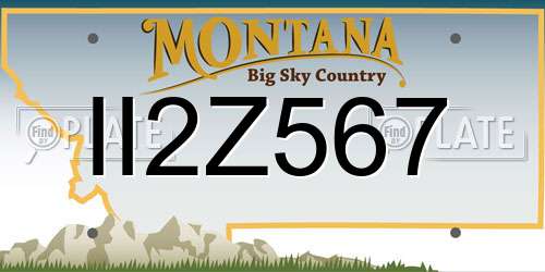 II2Z567 Montana License Plate