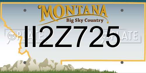 II2Z725 Montana License Plate