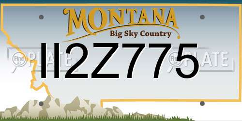 II2Z775 Montana License Plate