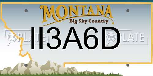 II3A6D Montana License Plate