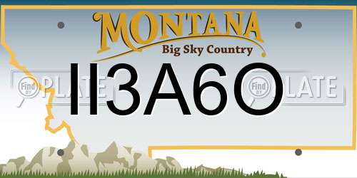 II3A6O Montana License Plate