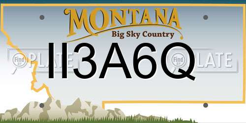 II3A6Q Montana License Plate
