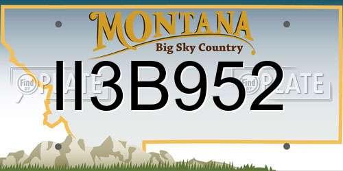 II3B952 Montana License Plate