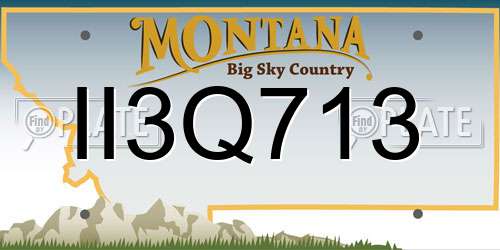 II3Q713 Montana License Plate