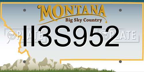 II3S952 Montana License Plate