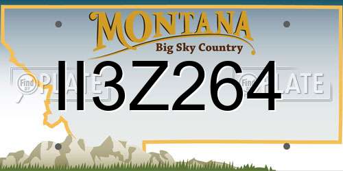 II3Z264 Montana License Plate