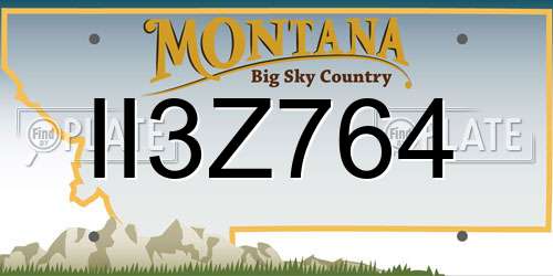 II3Z764 Montana License Plate