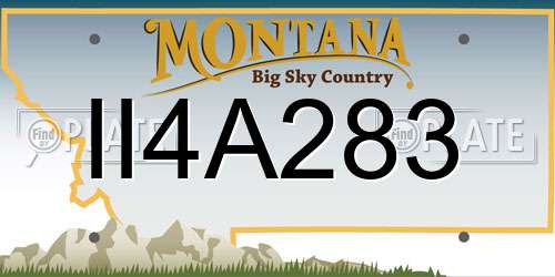 II4A283 Montana License Plate