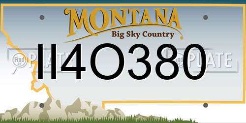 II4O380 Montana License Plate