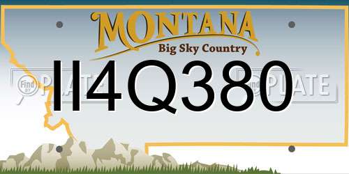 II4Q380 Montana License Plate