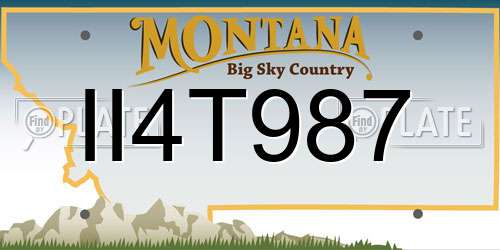 II4T987 Montana License Plate