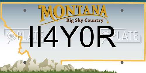 II4Y0R Montana License Plate