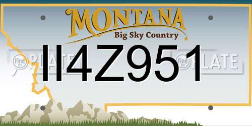 II4Z951 Montana License Plate