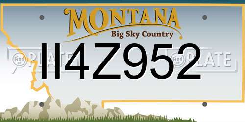 II4Z952 Montana License Plate