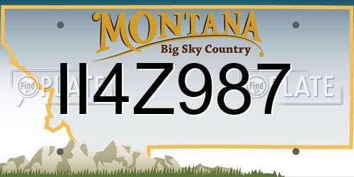 II4Z987 Montana License Plate