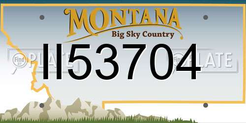 II53704 Montana License Plate