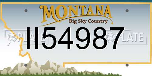 II54987 Montana License Plate