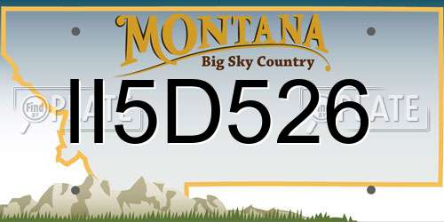 II5D526 Montana License Plate