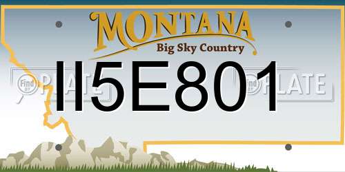 II5E801 Montana License Plate