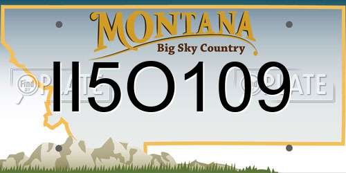 II5O109 Montana License Plate