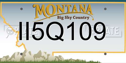 II5Q109 Montana License Plate