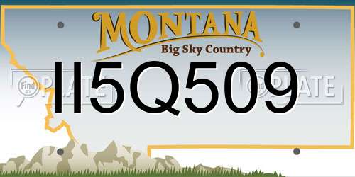 II5Q509 Montana License Plate