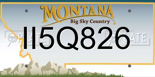 II5Q826 Montana License Plate