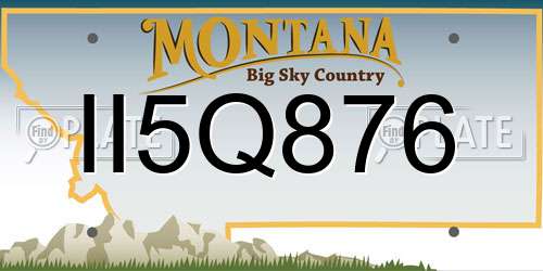 II5Q876 Montana License Plate