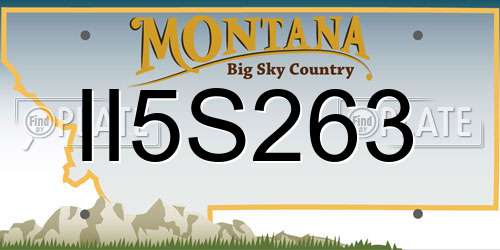 II5S263 Montana License Plate