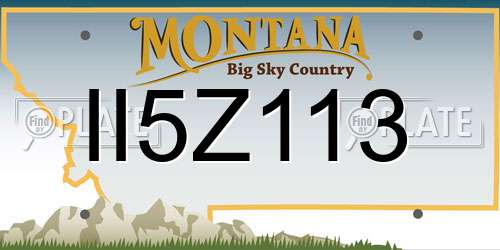 II5Z113 Montana License Plate