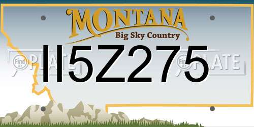 II5Z275 Montana License Plate