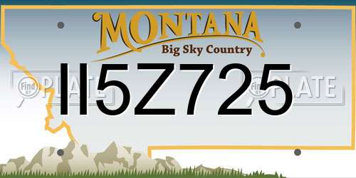 II5Z725 Montana License Plate