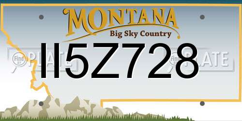 II5Z728 Montana License Plate