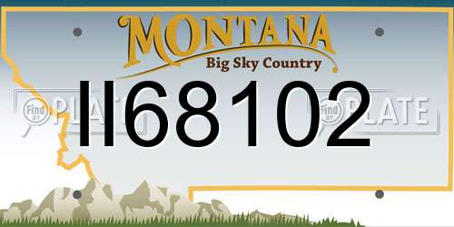 II68102 Montana License Plate