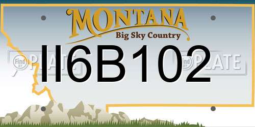 II6B102 Montana License Plate
