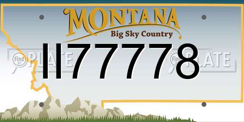 II77778 Montana License Plate
