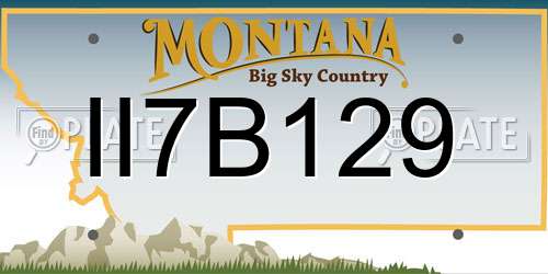 II7B129 Montana License Plate