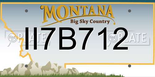 II7B712 Montana License Plate