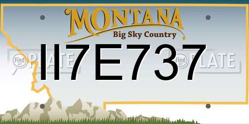 II7E737 Montana License Plate